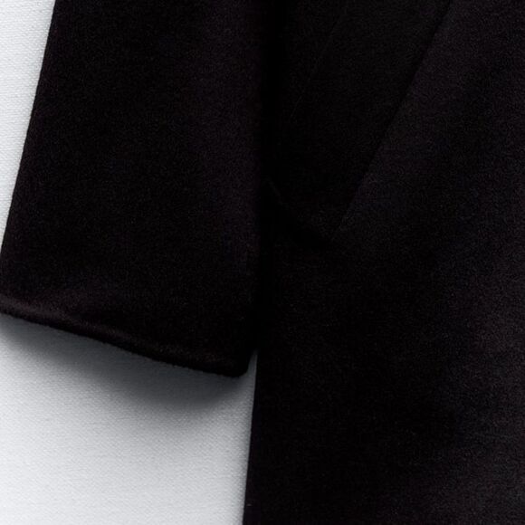 ZARA WOOL BLEND ROUND COLLAR COAT - Picture 9 of 9